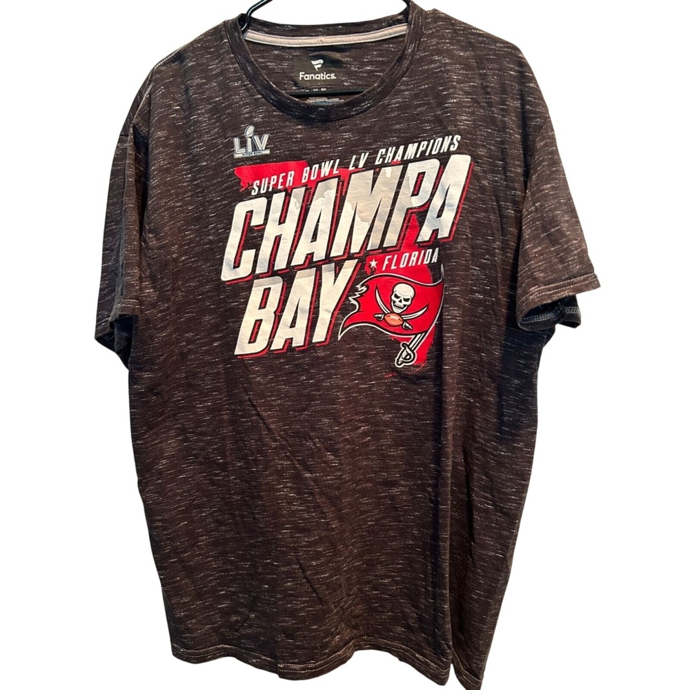 Fanatics Tampa Bay Buccaneers T-Shirt XL Men's Charcoal Super Bowl LV Champa Bay